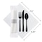 Hoffmaster 7.5" x 4.25" Pre-Rolled Cater To Go Express White Dinner Napkins with Black Cutlery PK 100 119901 - alternate 2
